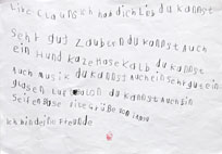 Brief von Tansu aus der Kinderklinik (AKK)